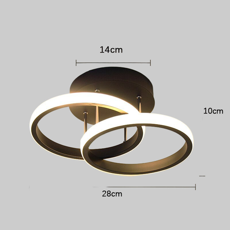Moderne LED-Deckenleuchte mit 3 Ringen und dimmbarer Beleuchtung für Innenräume