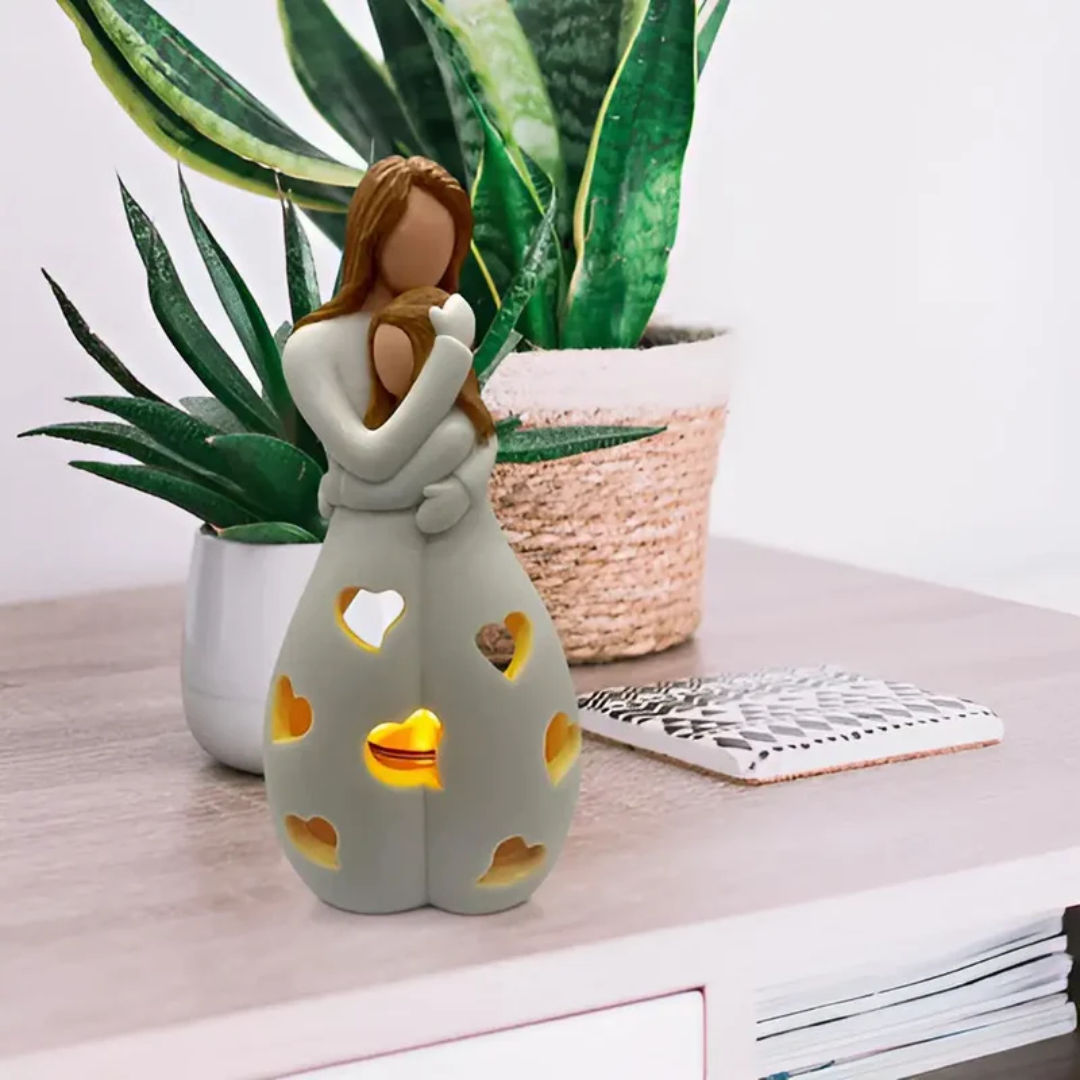 Dekorative Skulptur mit Teelichthalter – Symbol für Liebe und Verbundenheit