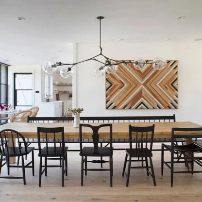 Sputnik Deckenleuchte aus Glas mit verzweigten Armen und Blasenglas-Kugeln für Wohn- und Esszimmer