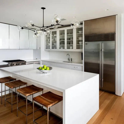 Sputnik Deckenleuchte aus Glas mit verzweigten Armen und Blasenglas-Kugeln für Wohn- und Esszimmer