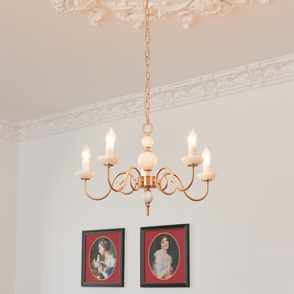 Glas-Kronleuchter mit verstellbarer Kettenlänge und E14-Fassung für Schlafzimmer und Wohnzimmer