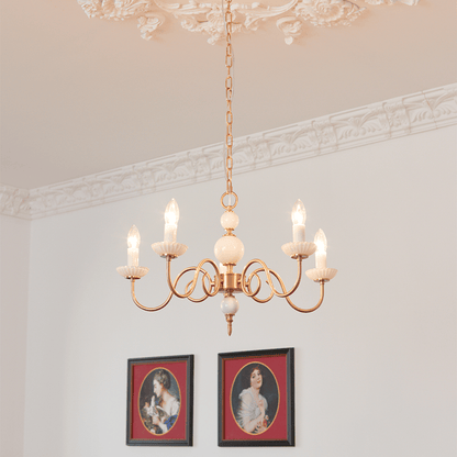 Glas-Kronleuchter mit verstellbarer Kettenlänge und E14-Fassung für Schlafzimmer und Wohnzimmer