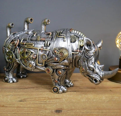 Mechanische Tierfigur im Steampunk-Design aus Kunstharz – Dekorative Skulptur für Zuhause oder Büro