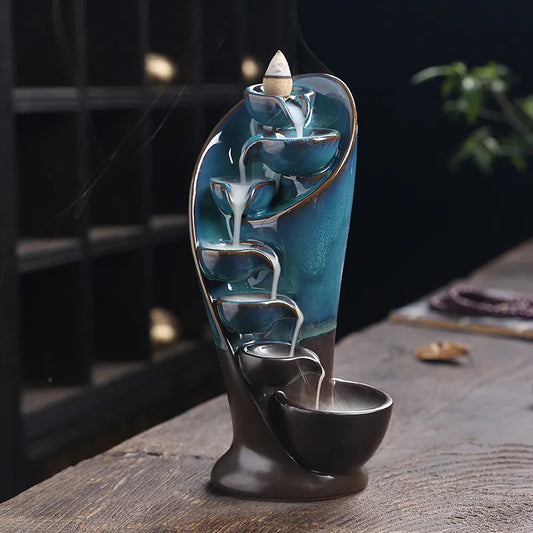 Räucherbrunnen aus Keramik mit Kaskaden-Design für Zuhause und Büro