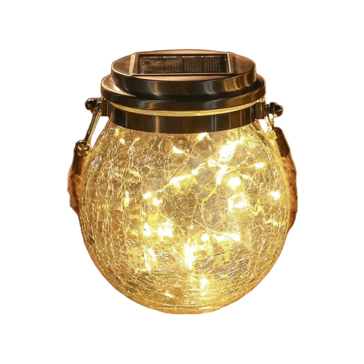 Solar Glaslampe mit Eisrissmuster für Garten und Terrasse