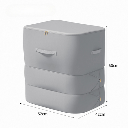 Vakuumfreie Kompressions-Aufbewahrungstasche mit Doppelkammer-System für Kleidung und Bettwaren