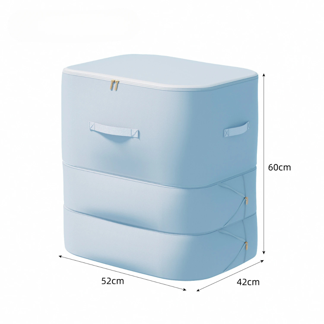 Vakuumfreie Kompressions-Aufbewahrungstasche mit Doppelkammer-System für Kleidung und Bettwaren