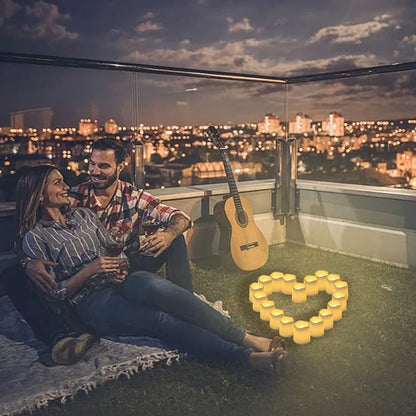 LED Teelichter Set mit flammenlosem Licht für Innenräume – 24 Stück warmweiß