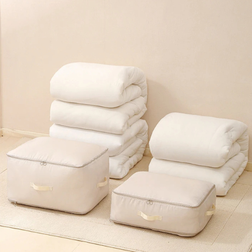Vakuumfreie Kompressions-Aufbewahrungstasche mit Doppelkammer-System für Kleidung und Bettwaren