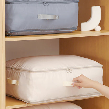 Vakuumfreie Kompressions-Aufbewahrungstasche mit Doppelkammer-System für Kleidung und Bettwaren