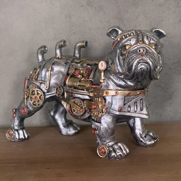 Mechanische Tierfigur im Steampunk-Design aus Kunstharz – Dekorative Skulptur für Zuhause oder Büro