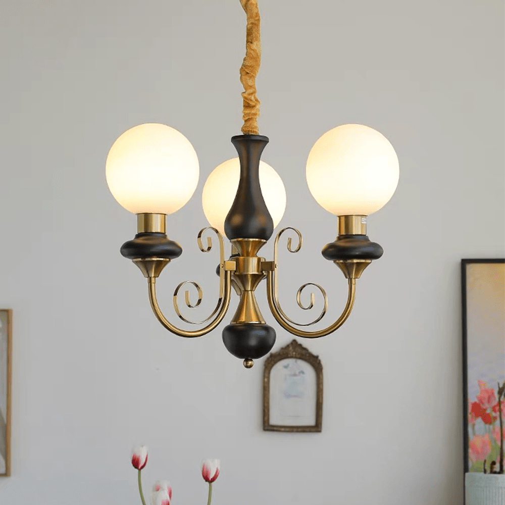 Onyx Kronleuchter mit grünen Glaselementen und verstellbarer Aufhängung