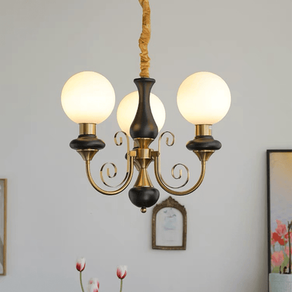 Onyx Kronleuchter mit grünen Glaselementen und verstellbarer Aufhängung