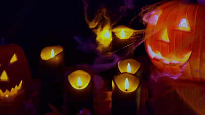 LED Kerzen Set mit Fernbedienung – 5-teilig, Schwarzes Design, Flammenlose Beleuchtung