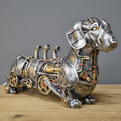 Mechanische Tierfigur im Steampunk-Design aus Kunstharz – Dekorative Skulptur für Zuhause oder Büro