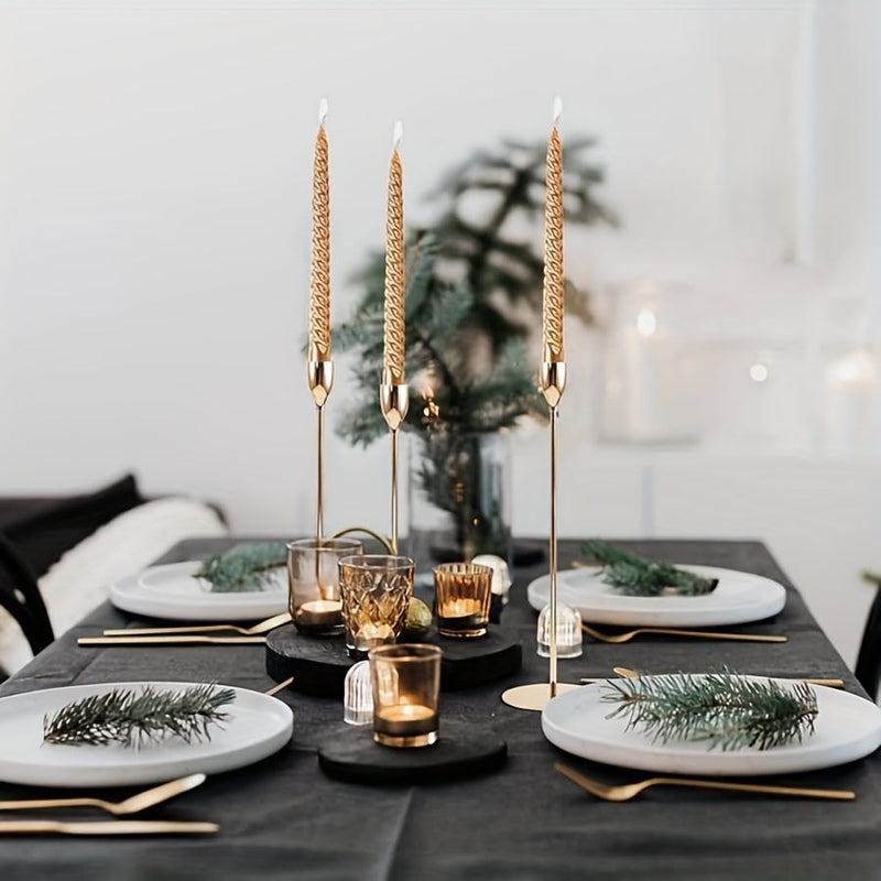 6-teiliges Candelabra-Set aus Eisen mit schwarzer und goldener Lackierung für festliche Anlässe