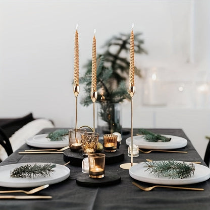 6-teiliges Candelabra-Set aus Eisen mit schwarzer und goldener Lackierung für festliche Anlässe