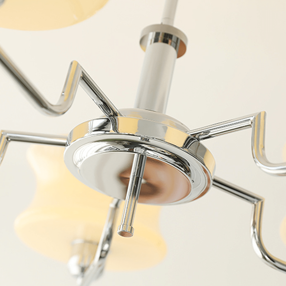 Vintage Kronleuchter aus Metall und Glas mit 3 oder 5 Flammen für Wohnzimmer, Esszimmer und Schlafzimmer