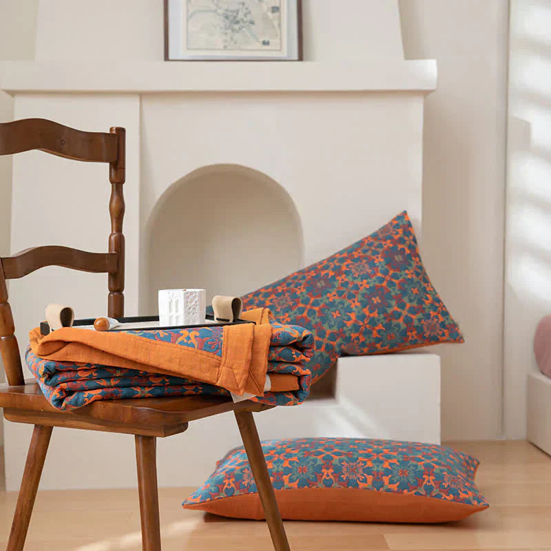 Decke mit Blumenmuster für Schlafzimmer – Mehrlagiges Design für Wärme und Wohnkomfort