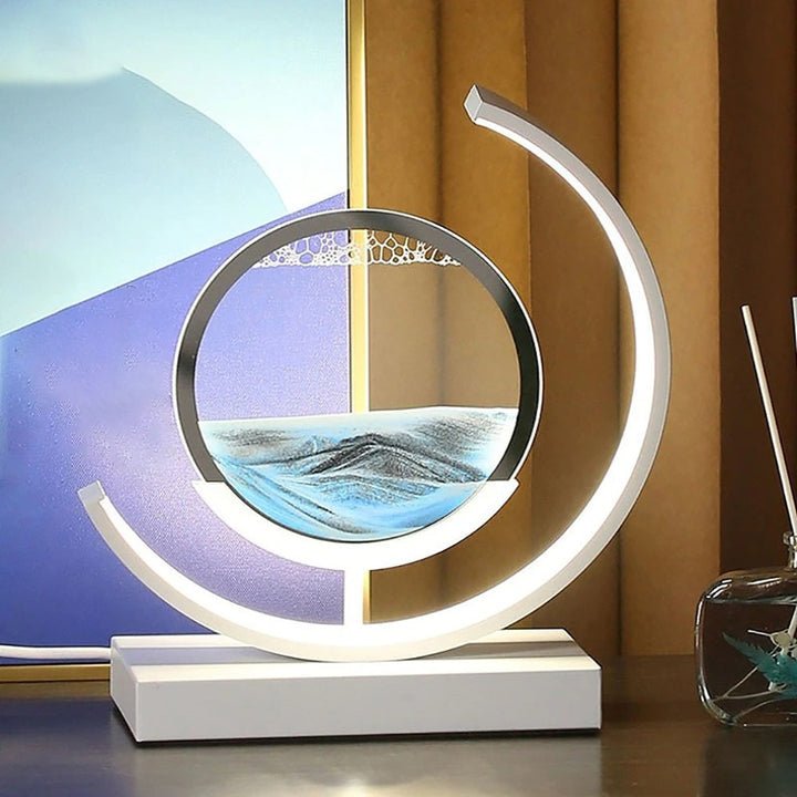 LED-Tischlampe mit 3D-Sandbild und 360° Rotation für Zuhause und Büro