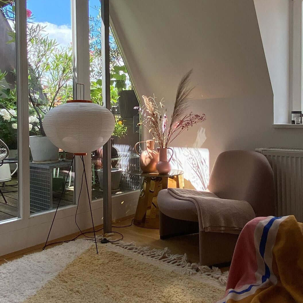 Reispapier Stehlampe mit Metallrahmen für Wohn- und Schlafzimmer