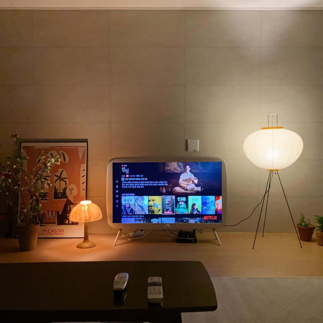 Reispapier Stehlampe mit Metallrahmen für Wohn- und Schlafzimmer