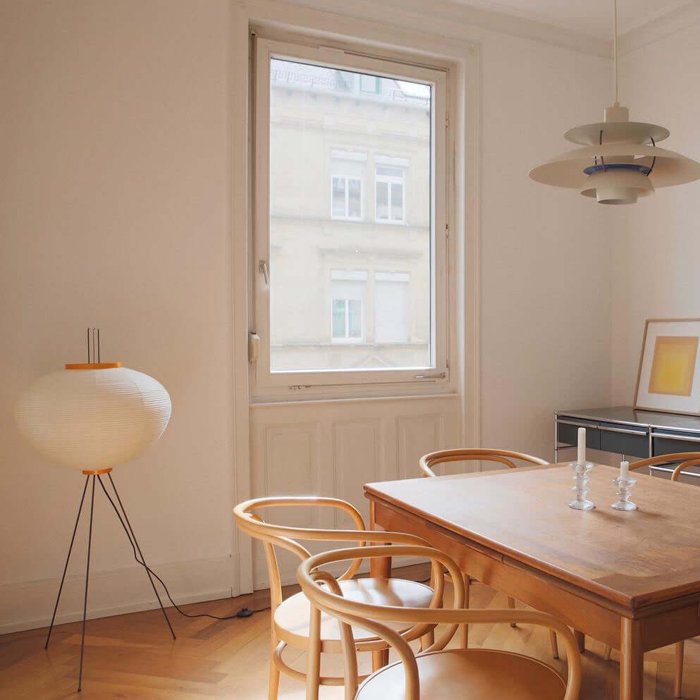 Reispapier Stehlampe mit Metallrahmen für Wohn- und Schlafzimmer