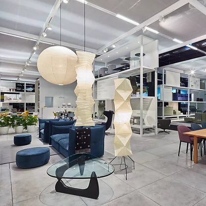 Reispapier Stehlampe mit Metallrahmen für Wohn- und Schlafzimmer