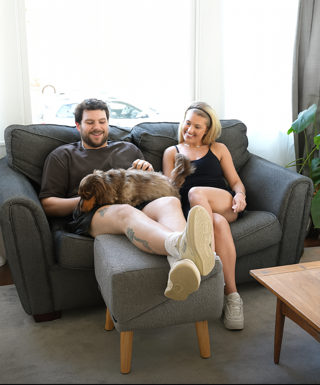 Hunde-Pouf-Rampe mit rutschfester Oberfläche und stabiler Holzkonstruktion für Sofa und Bett