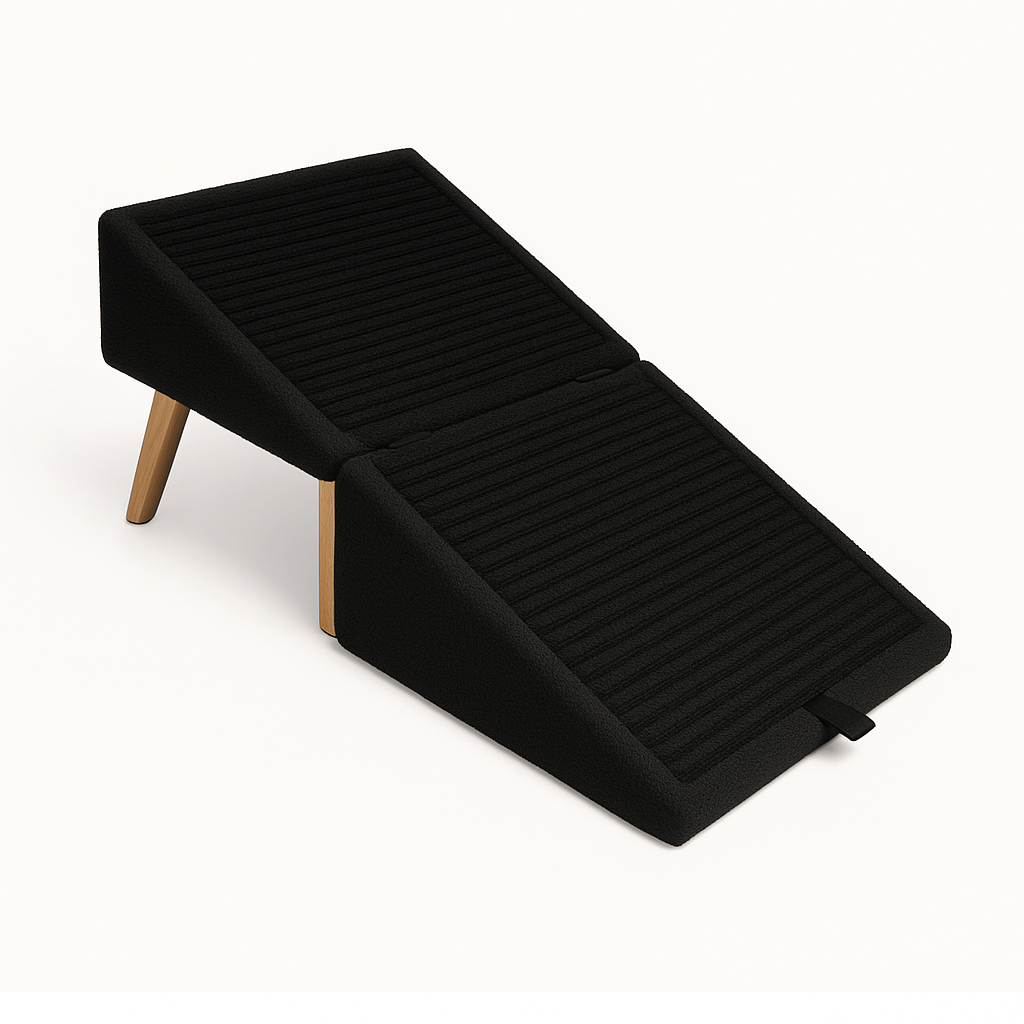 Hunde-Pouf-Rampe mit rutschfester Oberfläche und stabiler Holzkonstruktion für Sofa und Bett