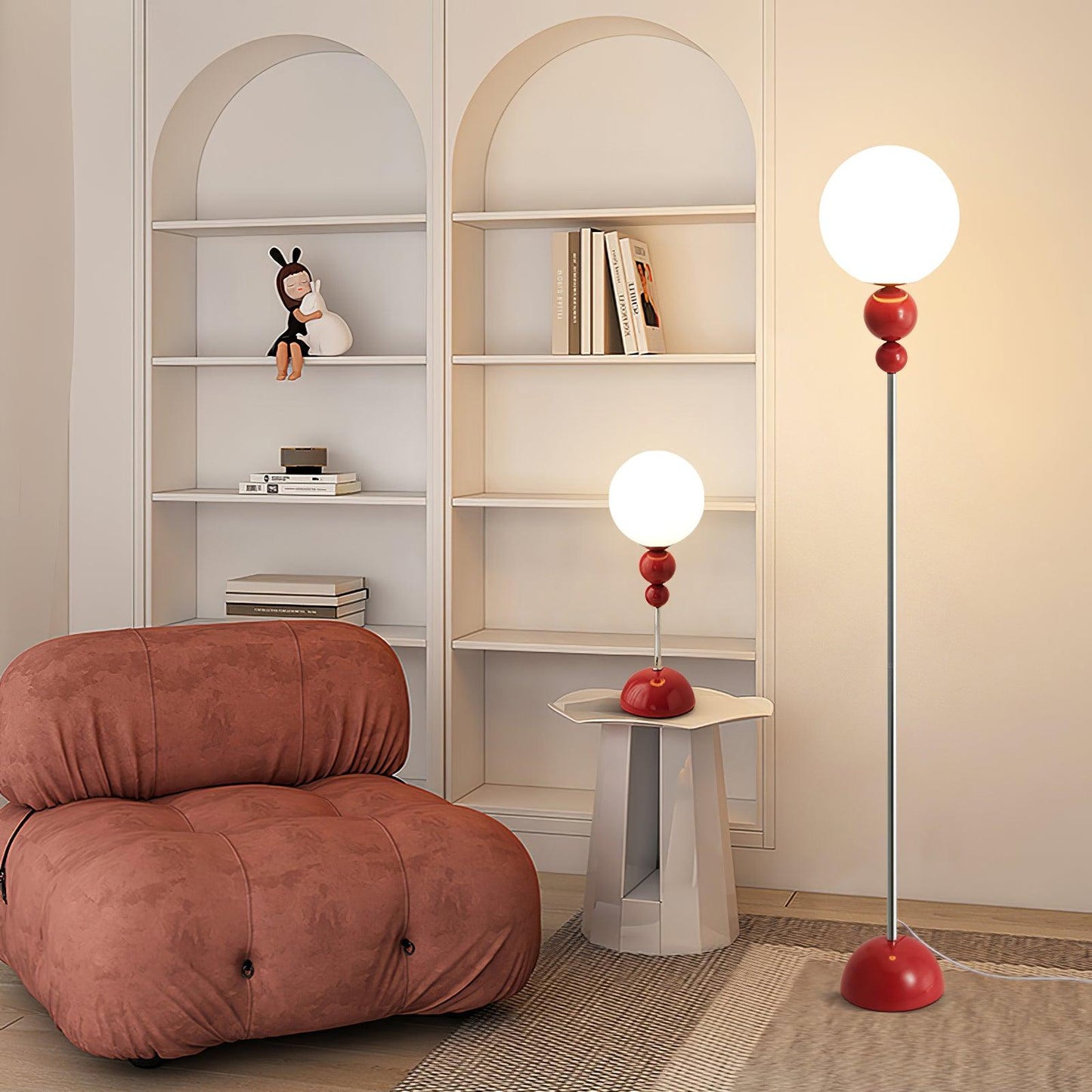 Stehlampe mit Metall- und Acrylschirm für Wohnzimmer und Schlafzimmer