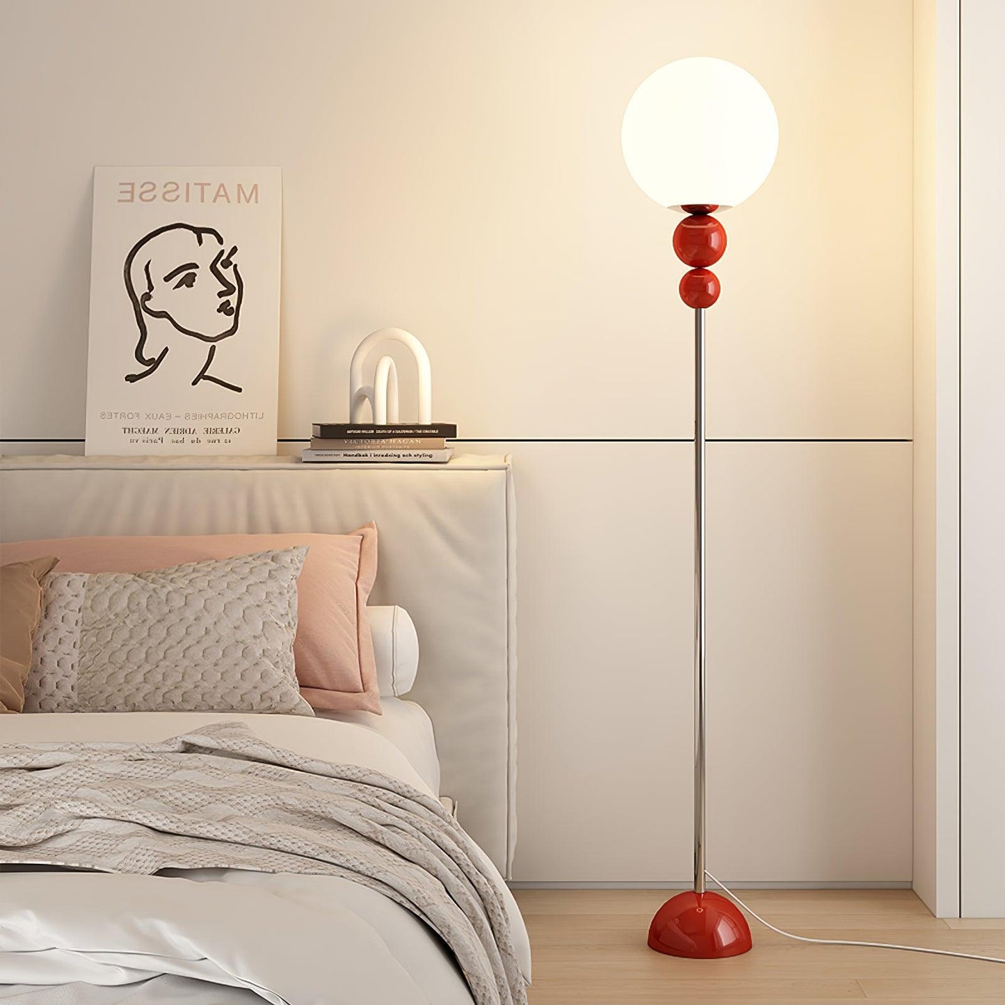 Stehlampe mit Metall- und Acrylschirm für Wohnzimmer und Schlafzimmer