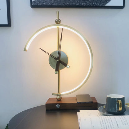 LED Tischlampe mit Uhr und kabellosem Ladegerät für Zuhause oder Büro