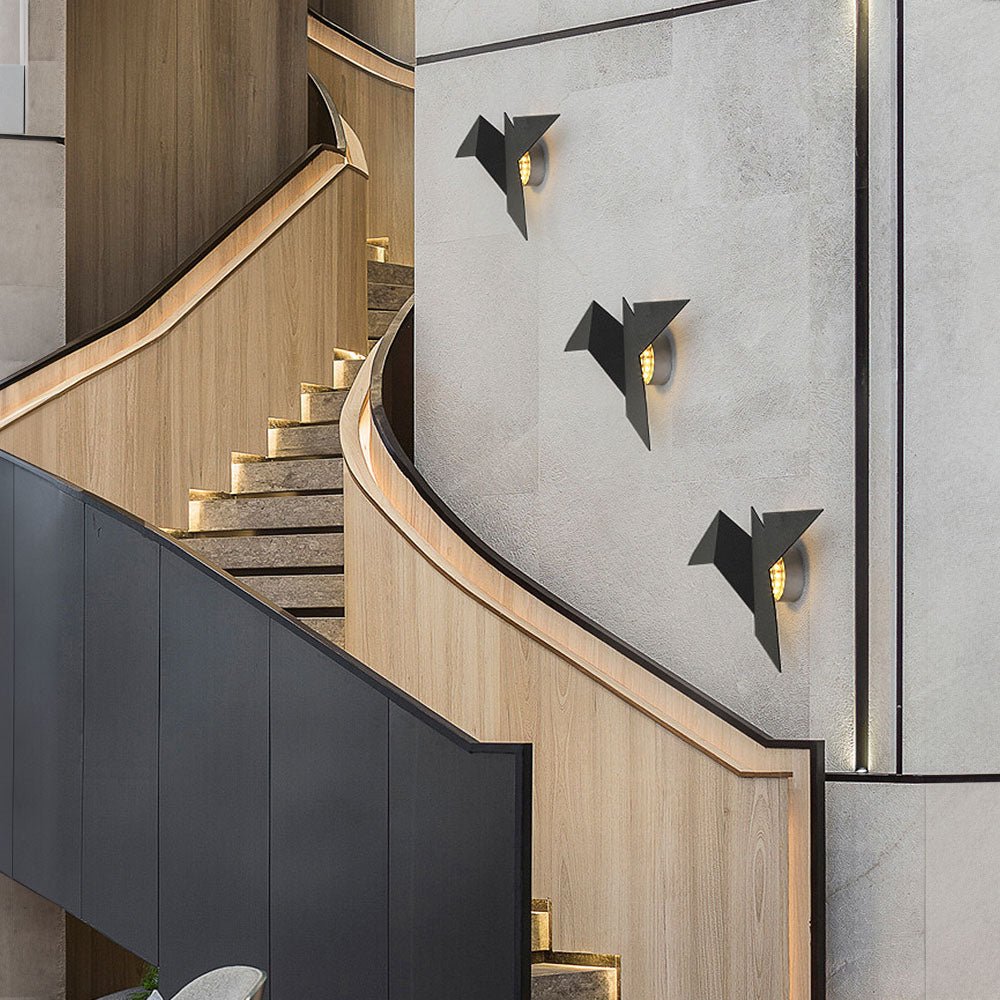 Wandlampe in Vogel-Form aus Eisen mit LED-Beleuchtung für Innenräume