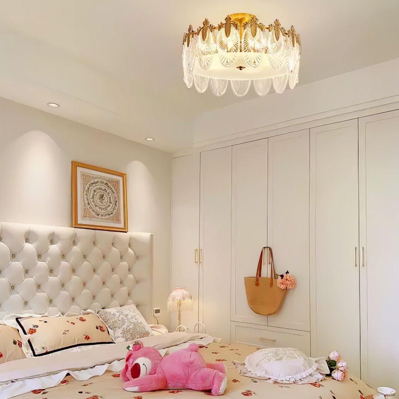 Runde Glas-Kronleuchter mit Metallrahmen für Wohnzimmer und Esszimmer