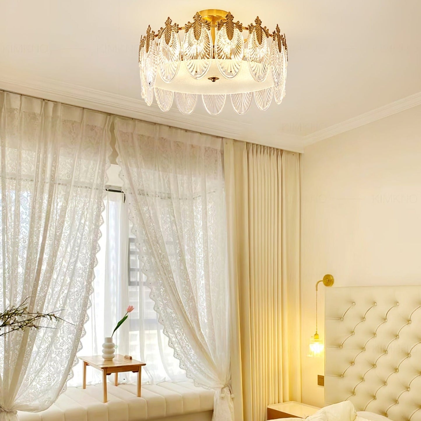 Runde Glas-Kronleuchter mit Metallrahmen für Wohnzimmer und Esszimmer