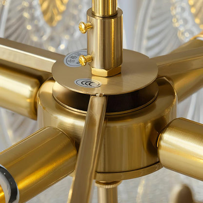 Runde Glas-Kronleuchter mit Metallrahmen für Wohnzimmer und Esszimmer