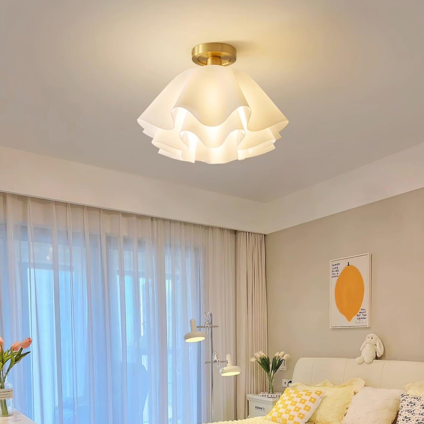Deckenlampe mit gefaltetem Design aus Kupfer für Wohnzimmer und Schlafzimmer