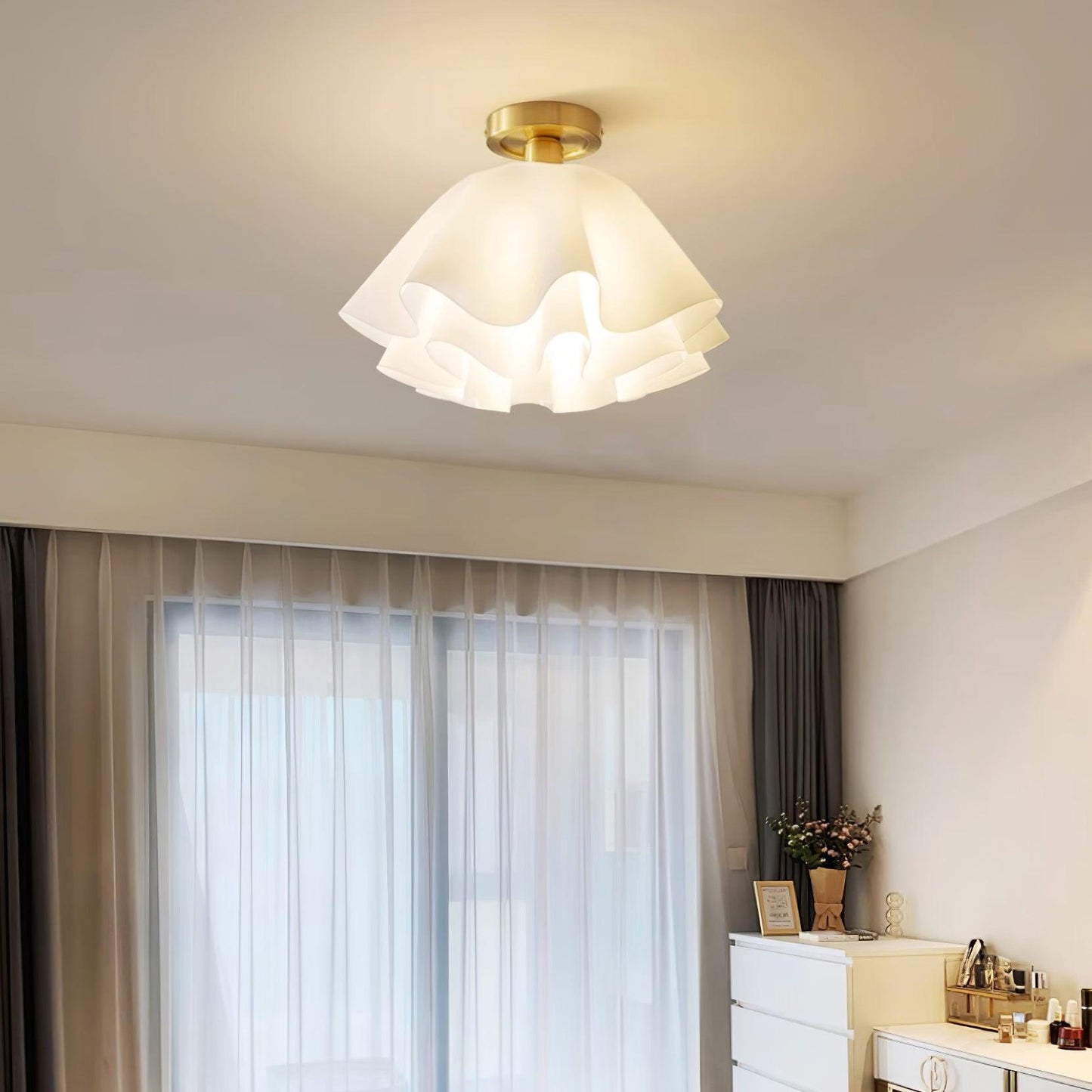 Deckenlampe mit gefaltetem Design aus Kupfer für Wohnzimmer und Schlafzimmer