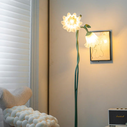 Calla Blumen Stehlampe mit Metallrahmen und LED-Fassung für Wohn- und Schlafzimmer