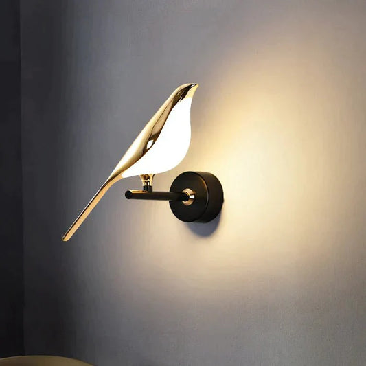 Vogel­design LED-Tisch- und Wandlampe mit magnetischer Halterung, einstellbare Farbtemperatur