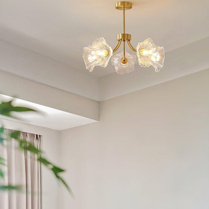Glas-Kronleuchter mit Blumenform und LED-Kompatibilität für Esszimmer und Wohnzimmer