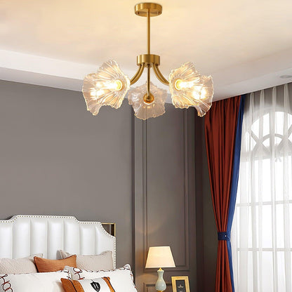 Glas-Kronleuchter mit Blumenform und LED-Kompatibilität für Esszimmer und Wohnzimmer