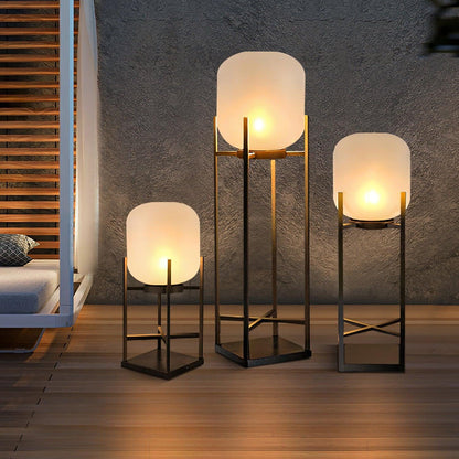 Solarlampe aus Edelstahl und Glas für Außenbereiche mit automatischer Beleuchtung