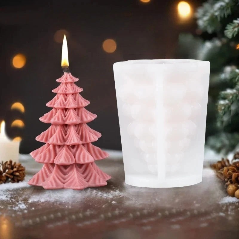 3D Silikonform für handgemachte Kerzen mit Elch-, Tannenbaum- und Schneeflockenmotiven
