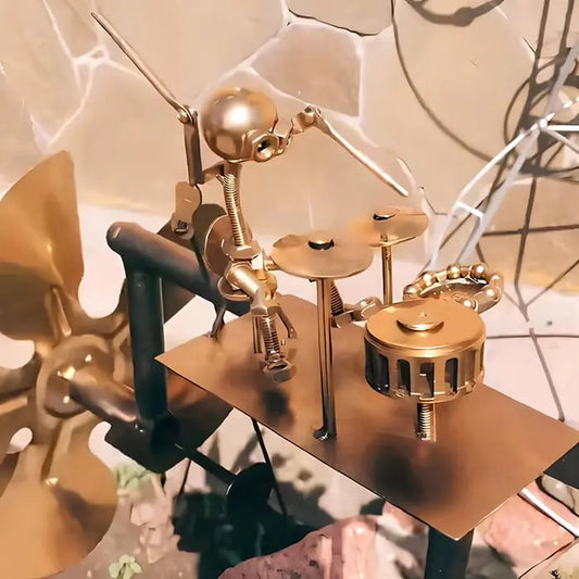 Metall-Windspiel mit Gitarrenmotiv und Drehrad für Garten, Terrasse und Balkon