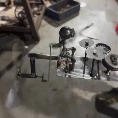 Metall-Windspiel mit Gitarrenmotiv und Drehrad für Garten, Terrasse und Balkon