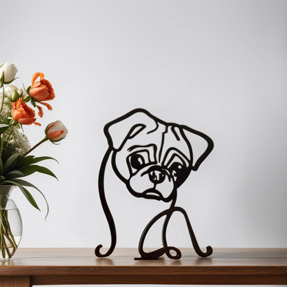 Abstrakte Hundeskulptur für moderne Wohnräume – Künstlerisches Dekoobjekt aus Kunstharz