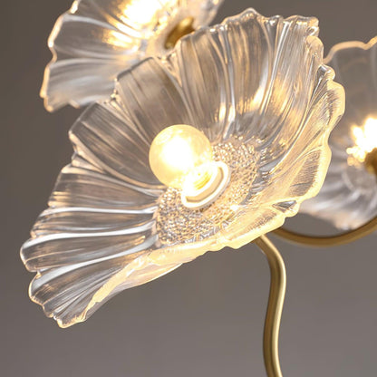 Murano Glas Blumen Kronleuchter mit LED-Beleuchtung für Wohnzimmer und Esszimmer