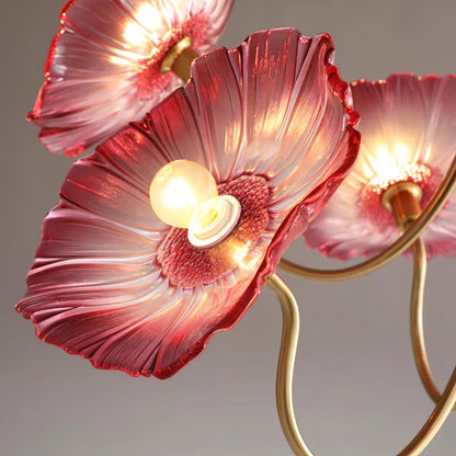 Murano Glas Blumen Kronleuchter mit LED-Beleuchtung für Wohnzimmer und Esszimmer